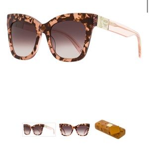 MCM Modified Square Sunglasses 54mm Rose Havana